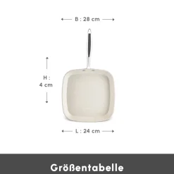 Karaca Swiss Crystal Produkte|Grillpfanne-Swiss Crystal Almond Cream Stielgrill 28 cm Creme01