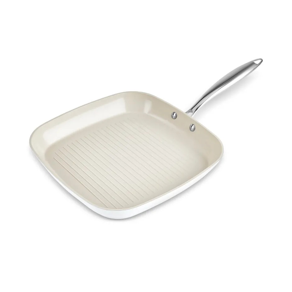 Karaca Swiss Crystal Produkte|Grillpfanne-Swiss Crystal Almond Cream Stielgrill 28 cm Creme01