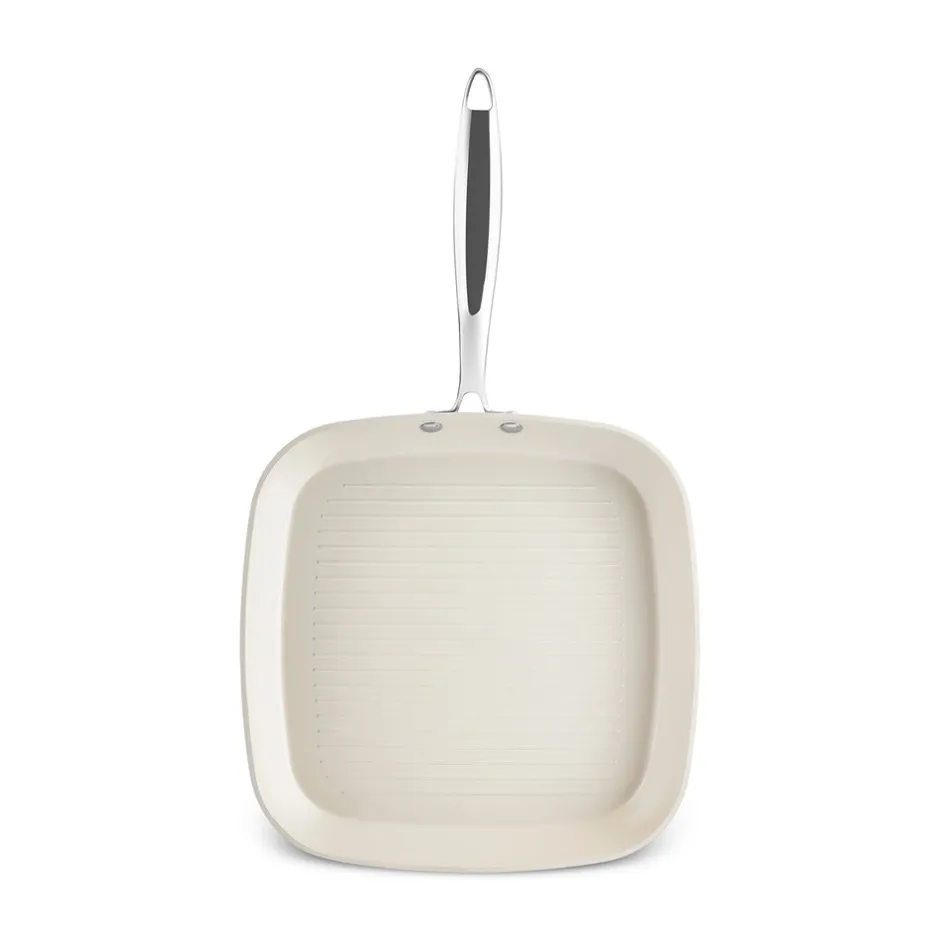 Karaca Swiss Crystal Produkte|Grillpfanne-Swiss Crystal Almond Cream Stielgrill 28 cm Creme01