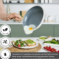 Karaca Keramikpfanne|Swiss Crystal Produkte-Swiss Crystal Induktions Pan Cremig, 30 Cm
