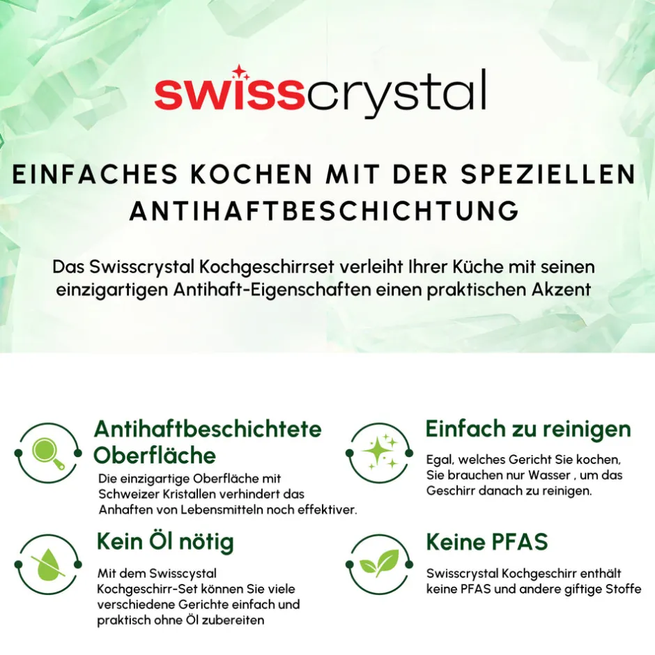Karaca Keramikpfanne|Swiss Crystal Produkte-Swiss Crystal Induktions Pan Cremig, 30 Cm