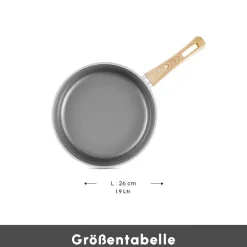 Karaca Keramikpfanne|Swiss Crystal Produkte-Swiss Crystal Induktions Pfanne Creamy, 26 Cm