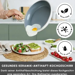Karaca Keramikpfanne|Swiss Crystal Produkte-Swiss Crystal Induktions Pfanne Creamy, 26 Cm