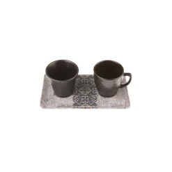 Karaca Frühstücksgeschirr|Mokka & Espressotassen Set-Tavla Keyfi Geschenk-Set Multıfarben