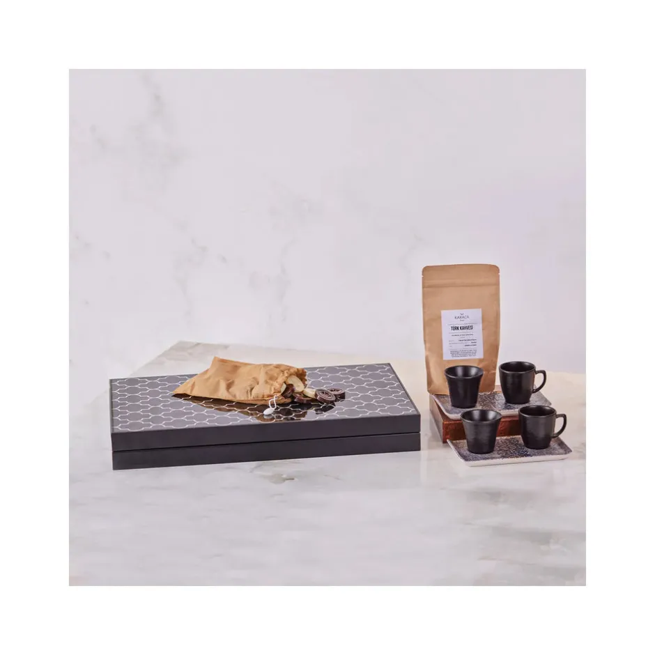 Karaca Frühstücksgeschirr|Mokka & Espressotassen Set-Tavla Keyfi Geschenk-Set Multıfarben