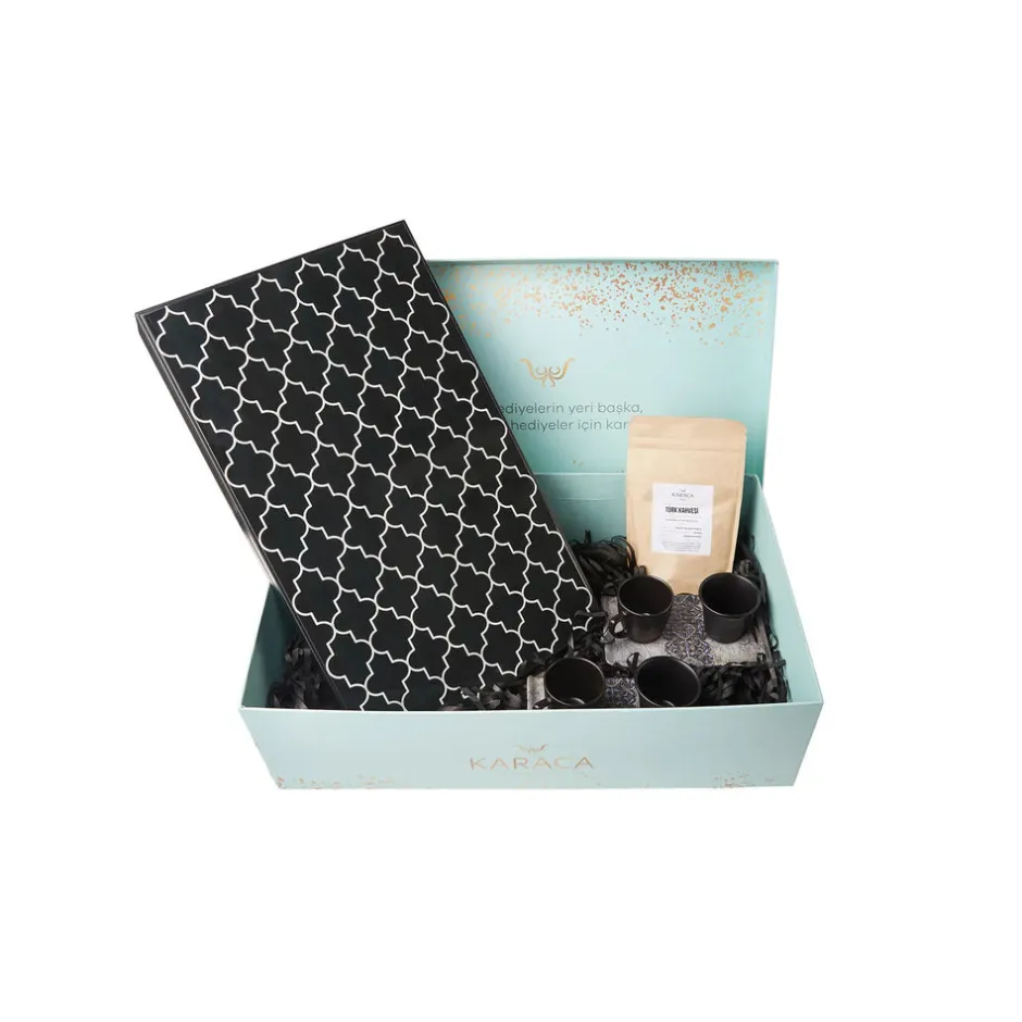 Karaca Frühstücksgeschirr|Mokka & Espressotassen Set-Tavla Keyfi Geschenk-Set Multıfarben