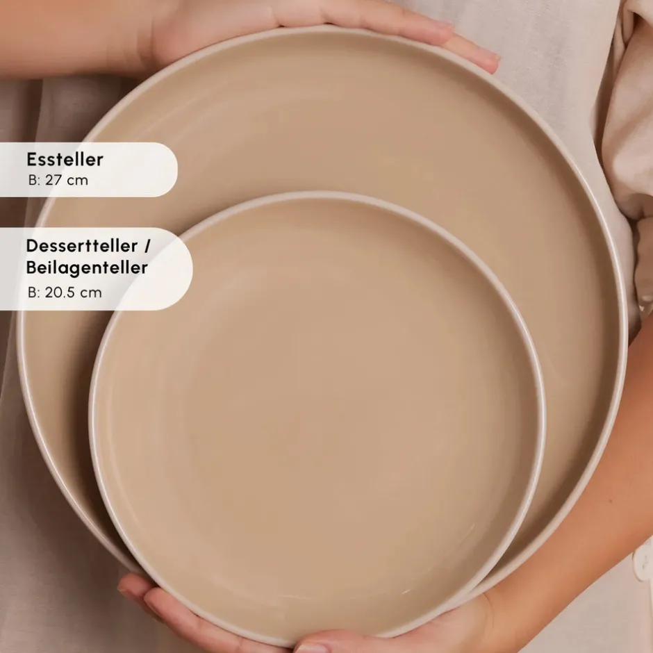 Karaca Tafelservice Für 12 Personen-Terra 36-Teiliges 8-Personen Geschirrset Creme Creme01