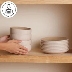 Karaca Tafelservice Für 12 Personen-Terra 36-Teiliges 8-Personen Geschirrset Creme Creme01