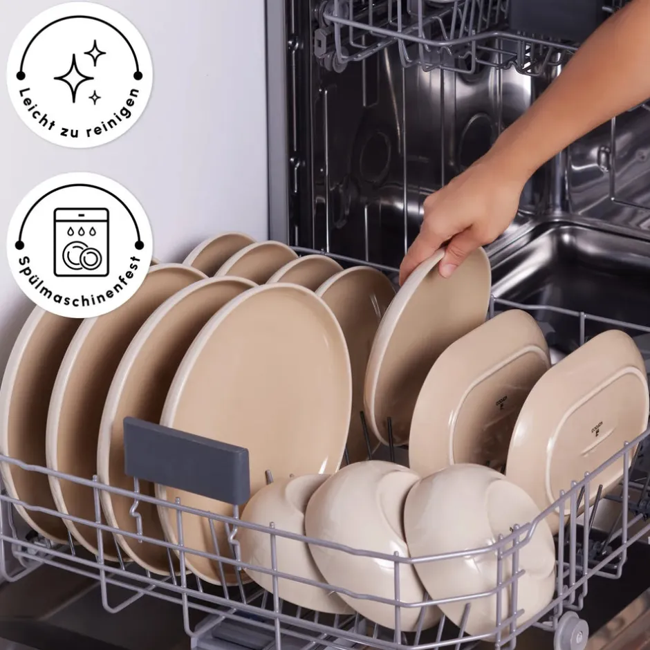 Karaca Tafelservice Für 12 Personen-Terra 36-Teiliges 8-Personen Geschirrset Creme Creme01