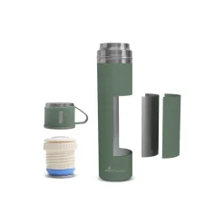 Karaca Thermoskannen-Thermosteel Earth Auslaufsicherer Edelstahl-Thermos 680 ml Khaki