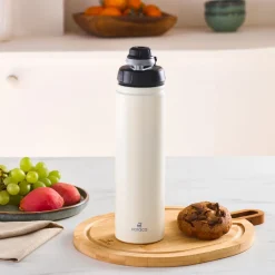 Karaca Thermoskannen-Thermosteel Earth Auslaufsicherer Edelstahl-Thermos 680 ml Beige