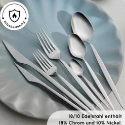 Karaca Bestecksets Für 12 Personen-Thor Elegance Besteckset , 84 teilig, 12 Personen Platın