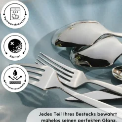 Karaca Bestecksets Für 12 Personen-Thor Elegance Besteckset , 84 teilig, 12 Personen Platın