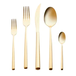 Karaca Bestecksets Für 6 Personen-Tivoli Matte Gold 6-Personen 30-teiliges Besteckset
