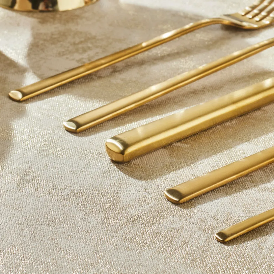 Karaca Bestecksets Für 6 Personen-Tivoli Matte Gold 6-Personen 30-teiliges Besteckset