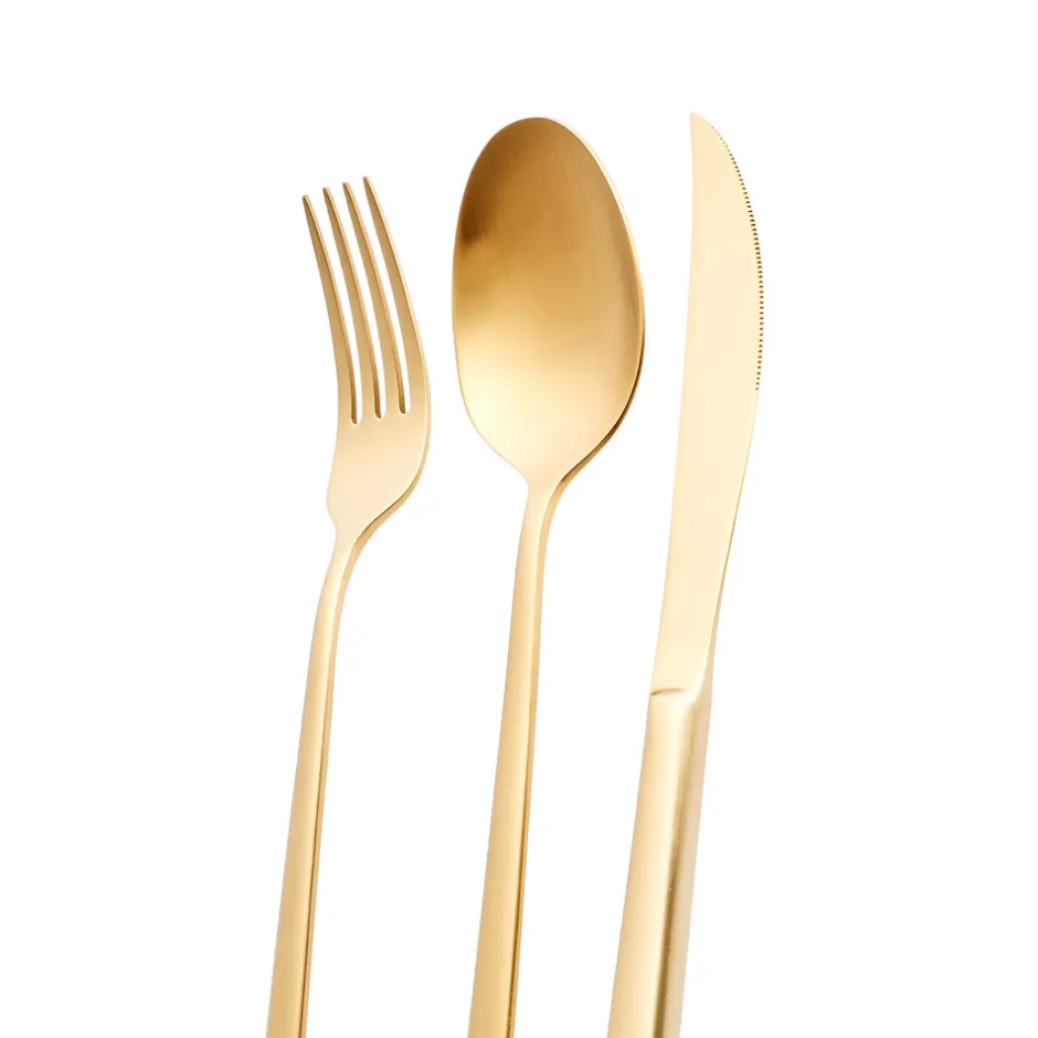 Karaca Bestecksets Für 6 Personen-Tivoli Matte Gold 6-Personen 30-teiliges Besteckset