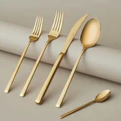 Karaca Bestecksets Für 6 Personen-Tivoli Shiny Gold 6-Personen 30-teiliges Besteckset