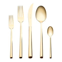 Karaca Bestecksets Für 6 Personen-Tivoli Shiny Gold 6-Personen 30-teiliges Besteckset