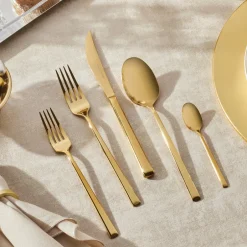 Karaca Bestecksets Für 6 Personen-Tivoli Shiny Gold 6-Personen 30-teiliges Besteckset