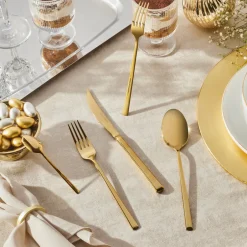 Karaca Bestecksets Für 6 Personen-Tivoli Shiny Gold 6-Personen 30-teiliges Besteckset