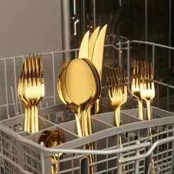 Karaca Bestecksets Für 6 Personen-Tivoli Shiny Gold 6-Personen 30-teiliges Besteckset