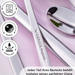 Karaca Bestecksets Für 12 Personen-Tivoli 60-teiliges Besteck-Set für 12 Personen Rosa01