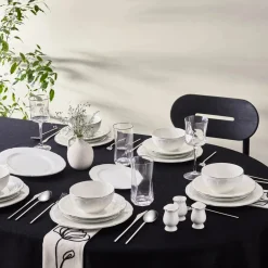 Karaca Tafelservice Für 12 Personen-Tobias Platinum 12 Personen Geschirrset, 56 Teilig Platın