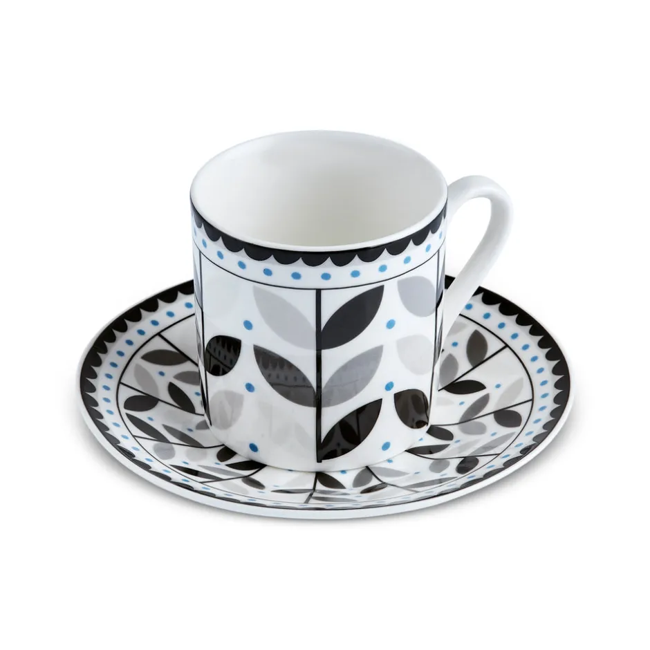 Karaca Mokka & Espressotassen Set-Tracy 12-teiliges Bone China Espresso Türkisch-Kaffeetassen-Set für 6 Personen, 80 ml, Mehrfarbig Gold