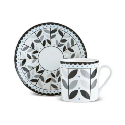 Karaca Mokka & Espressotassen Set-Tracy 12-teiliges Bone China Espresso Türkisch-Kaffeetassen-Set für 6 Personen, 80 ml, Mehrfarbig Gold