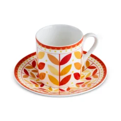 Karaca Mokka & Espressotassen Set-Tracy 12-teiliges Bone China Espresso Türkisch-Kaffeetassen-Set für 6 Personen, 80 ml, Mehrfarbig Gold