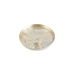 Karaca Dekoratives Tablett|Deko-Objekte-Tropic Serviertablett aus Glas Gold