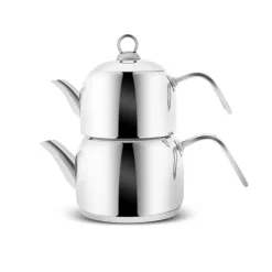 Karaca Teekannen-Urban Midi Metall-Teekannen-Set Sılber01