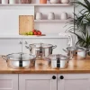 Karaca Stahltopf Sets-Vapor 8-teiliges Edelstahl-Topfset mit Sieb