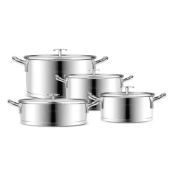 Karaca Stahltopf Sets-Vapor 8-teiliges Edelstahl-Topfset mit Sieb