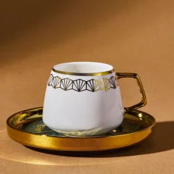 Karaca Mokka & Espressotassen Set-Verde 12-teiliges Porzellan Espresso Türkischer Kaffeetassen-Set für 6 Personen, 100 ml, Mehrfarbig Grün01