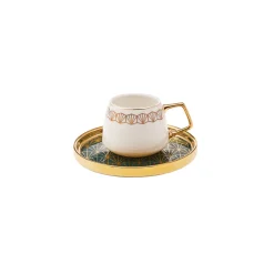 Karaca Mokka & Espressotassen Set-Verde 12-teiliges Porzellan Espresso Türkischer Kaffeetassen-Set für 6 Personen, 100 ml, Mehrfarbig Grün01