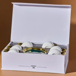 Karaca Mokka & Espressotassen Set-Verde 12-teiliges Porzellan Espresso Türkischer Kaffeetassen-Set für 6 Personen, 100 ml, Mehrfarbig Grün01