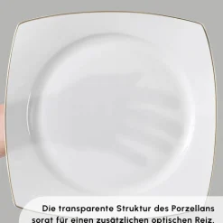 Karaca Tafelservice Für 12 Personen-Vesta 12 Personen Geschirrset, 52 Teilig Gold
