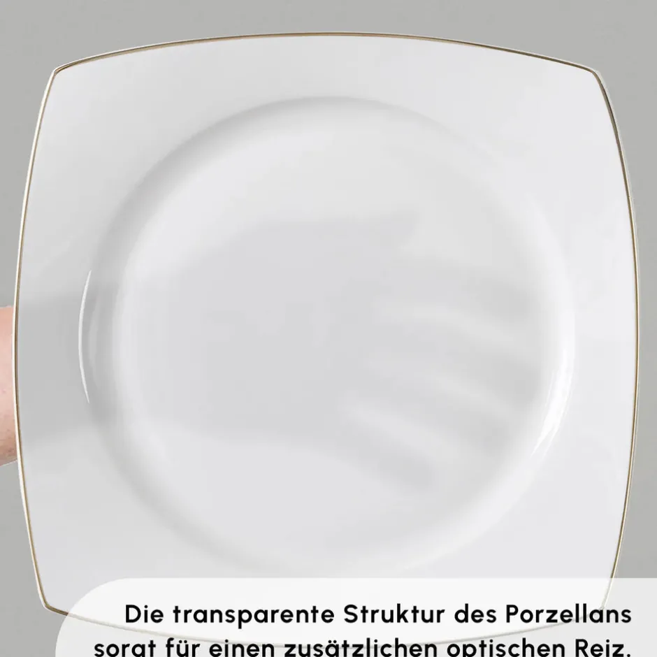 Karaca Tafelservice Für 12 Personen-Vesta 12 Personen Geschirrset, 52 Teilig Gold