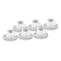 Karaca Mokka & Espressotassen Set-Vezir 6 Personen Kaffeetassen-Set 80 ml Weıß01