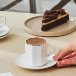Karaca Mokka & Espressotassen Set-Vezir 6 Personen Kaffeetassen-Set 80 ml Weıß01