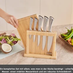 Karaca Messersets-Vigor 7-teiliges Messerset und Schneidebrett Holz03
