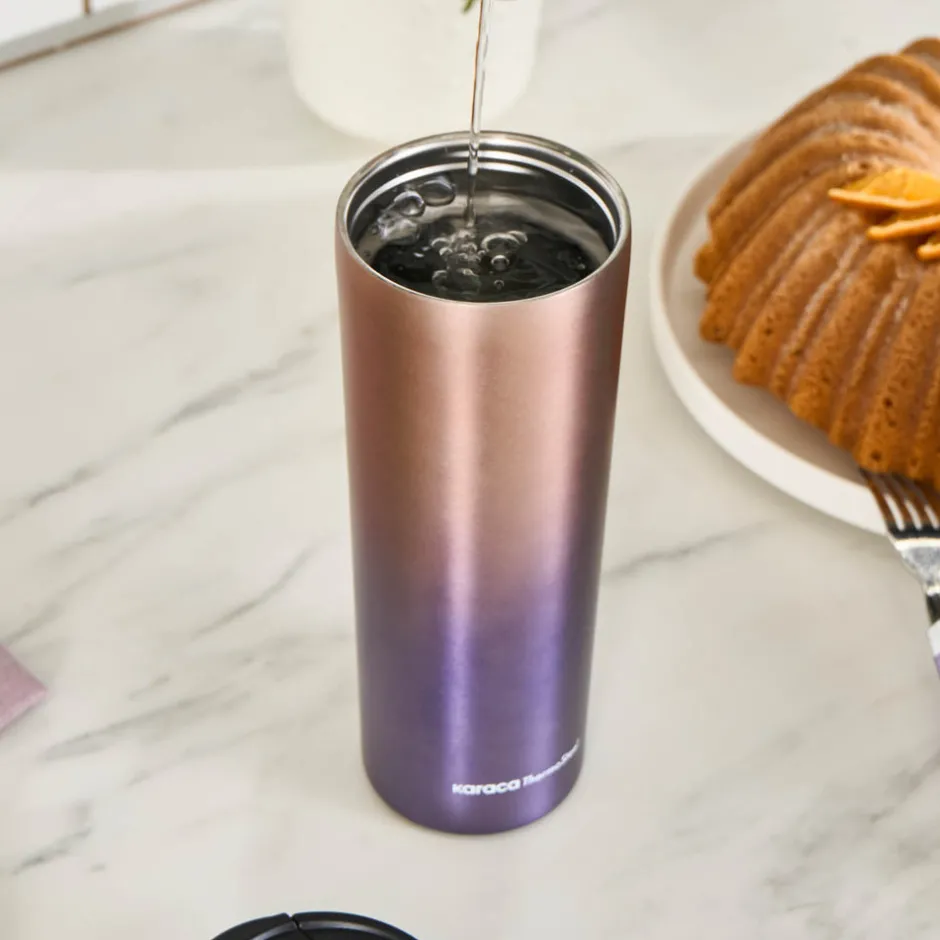 Karaca Thermoskannen-Violet, Edelstahl Thermosflasche, 450ML Multıcolor