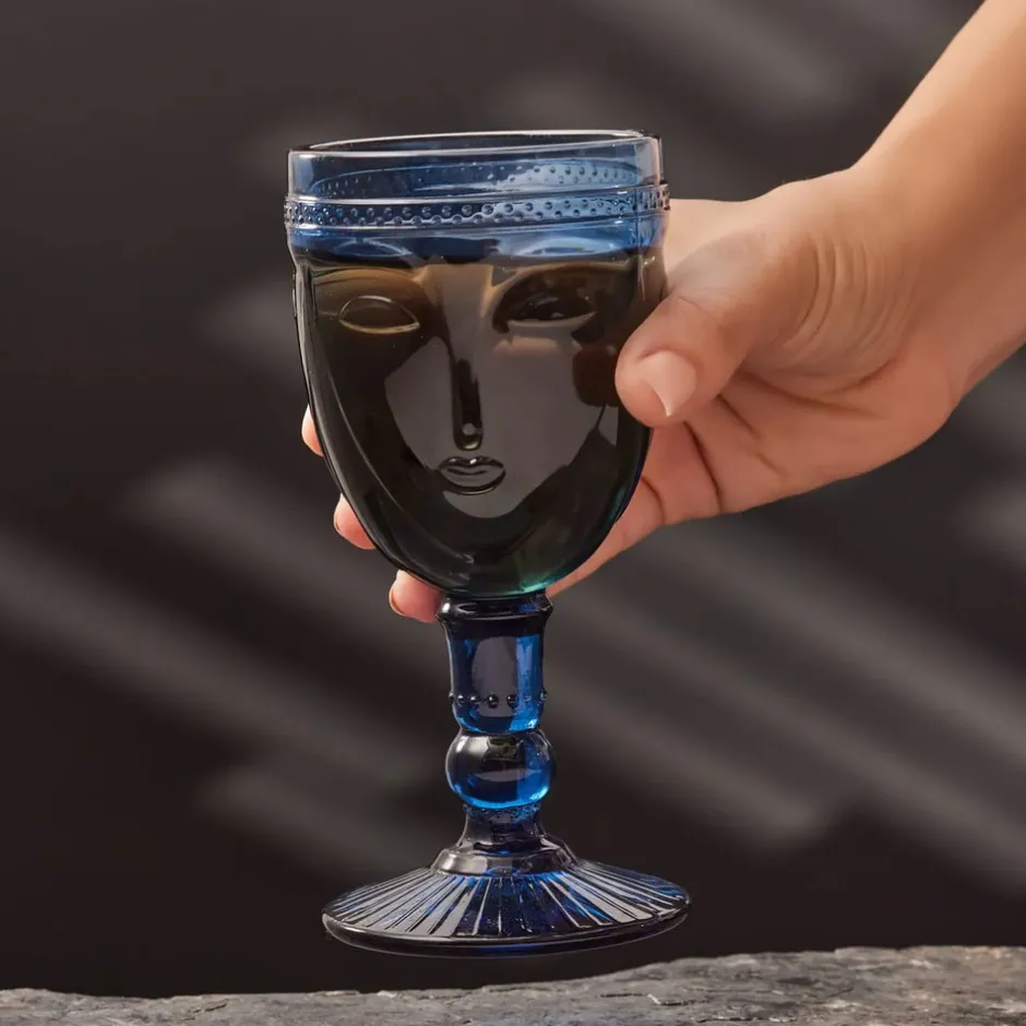 Karaca Weingläser & Kelchglas-Visage Glas Blue 260 ml Blau01
