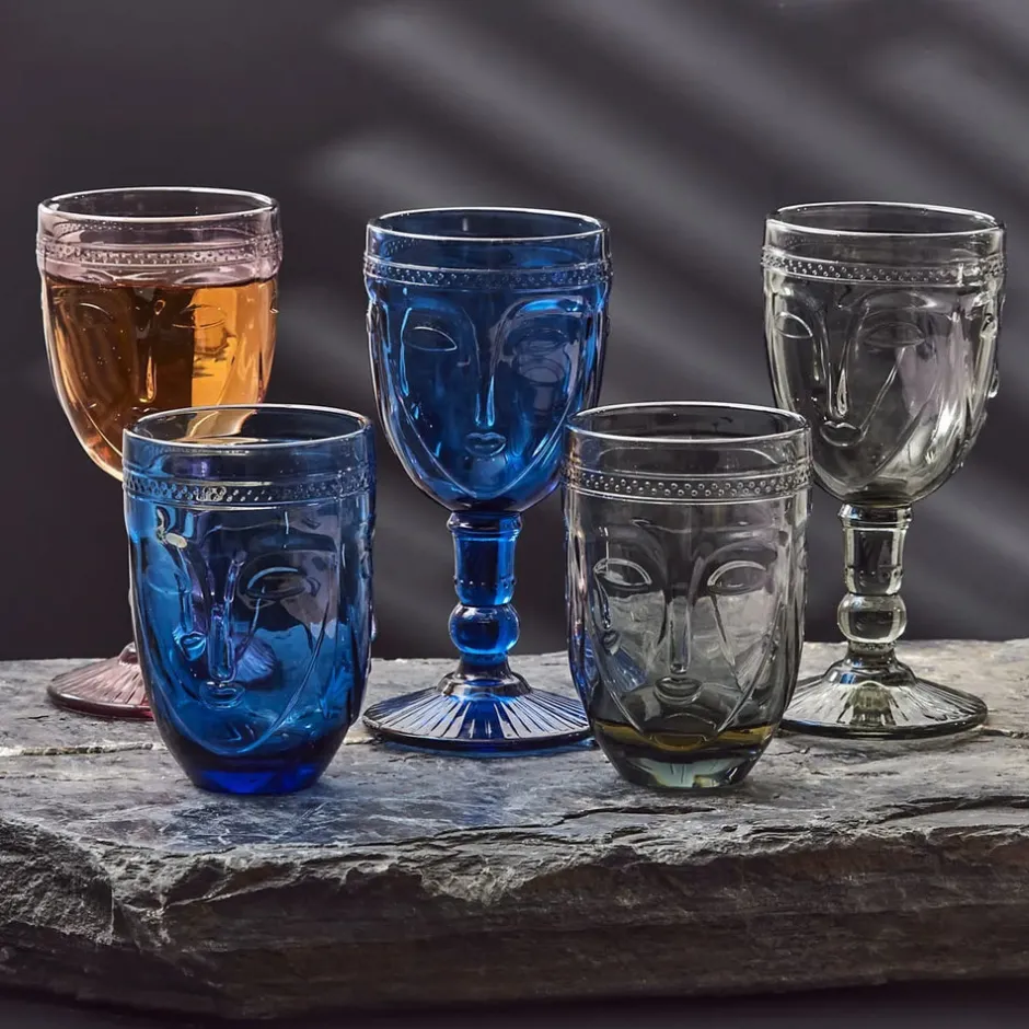 Karaca Weingläser & Kelchglas-Visage Glas Blue 260 ml Blau01