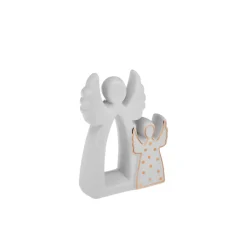 Karaca Deko-Objekte-Weihnachten Doppel Engel, 11.6x4.3x14.8 cm Weıß01