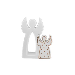 Karaca Deko-Objekte-Weihnachten Doppel Engel, 15.5x5.6x20.3 cm Weıß01