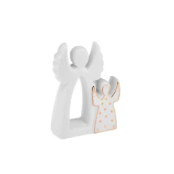 Karaca Deko-Objekte-Weihnachten Doppel Engel, 15.5x5.6x20.3 cm Weıß01