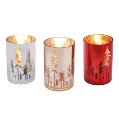 Karaca Kerzenständer|Kerzen-Weihnachten Kerzenständer Set, 10x15cm Sılber02