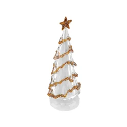 Karaca Deko-Objekte-Weihnachten Led Licht Tannenbaum, 11,5x9,2x27,5 cm Weıß01